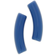 32x8 mm curved tube beads in opaque acrylic - Denim blue x6