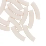 32x8mm Clear acrylic curved tube beads - Nude x6