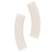 32x8 mm curved tube beads in opaque acrylic - Nude x6