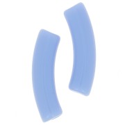 32x8 mm curved tube beads in opaque acrylic - Sky Blue x6