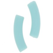 32x8 mm curved tube beads in opaque acrylic - Glacier blue x6