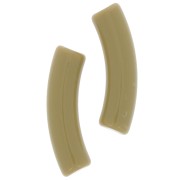 32x8 mm curved tube beads in opaque acrylic - Khaki x6