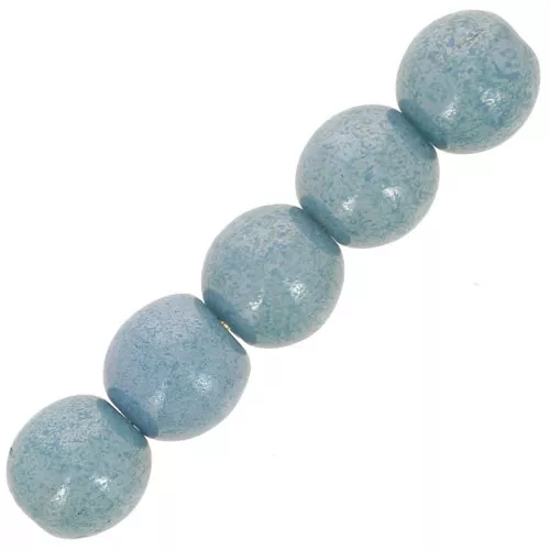 Round beads 4mm Chalkwhite Blue Luster x50