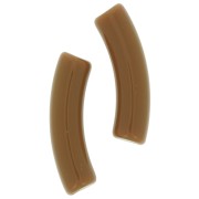 32x8mm Clear acrylic curved tube beads - Brown x6