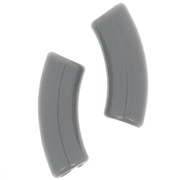 Curved tube beads 35x11 mm in opaque acrylic - Dark grey x6