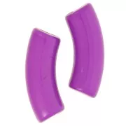 35x11mm Clear acrylic curved tube beads - Plum x6