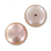 Semi-perforated cabochons 10.5 mm - Freshwater pearls Mauve Irisé x2|raw }}