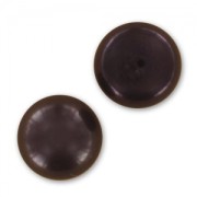 Semi-perforated cabochons 10.5 mm - Dark Grey Irisé freshwater pearls x2