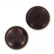 Semi-perforated cabochons 10.5 mm - Dark Grey Irisé freshwater pearls x2