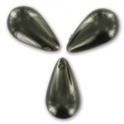 Pearly drops 9x16mm Dark Khaki x10