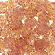 7.5x7.5mm 2-holes Glass beads Ginko Duo - Confetti Discolor Splash Red Brown x10g|raw }}