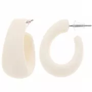 27mm wide hoop earrings in opaque resin - Ecru x2