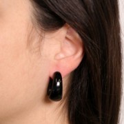 27mm wide hoop earrings in opaque resin - Ecru x2