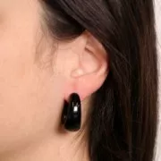 27mm wide hoop earrings in opaque resin - Ecru x2