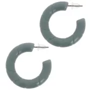 31mm Twisted hoop earrings in opaque resin - Celadon x2
