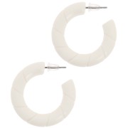 31mm Twisted hoop earrings in opaque resin - Ecru x2