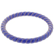 64mm Opaque Resin Twisted Bangle with Gold Wire - Dark Blue x1