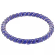 64mm Opaque Resin Twisted Bangle with Gold Wire - Dark Blue x1