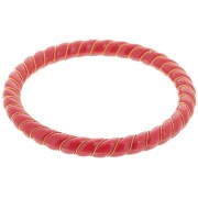 64mm Opaque Resin Twisted Bangle with Gold Wire - Dark Red x1|raw }}