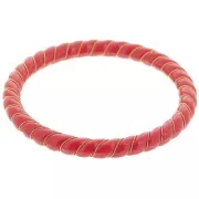 bracelet - Bracelet jonc torsadé en résine opaque avec fil doré 64 mm - Rouge foncé x1 Bracelet jonc torsadé en résine opaque avec fil doré 64 mm - Rouge foncé x1