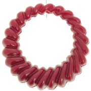 29mm Round hollow twisted pendant in opaque resin - Burgundy x1