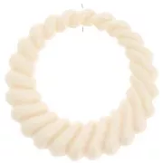 29mm Round hollow twisted pendant in opaque resin - Ecru x1