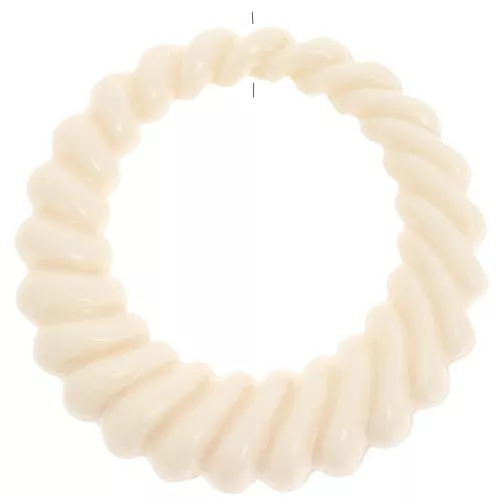 29mm Round hollow twisted pendant in opaque resin - Ecru x1