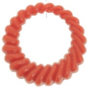 29mm Round hollow twisted pendant in opaque resin - Terracotta x1