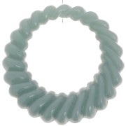 29mm Round hollow twisted pendant in opaque resin - Celadon x1|raw }}