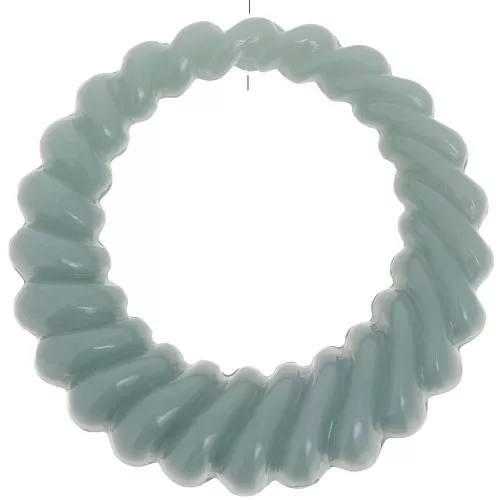 29mm Round hollow twisted pendant in opaque resin - Celadon x1
