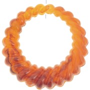 Round hollow twisted 29 mm translucent resin pendant - Apricot Marble x1|raw }}