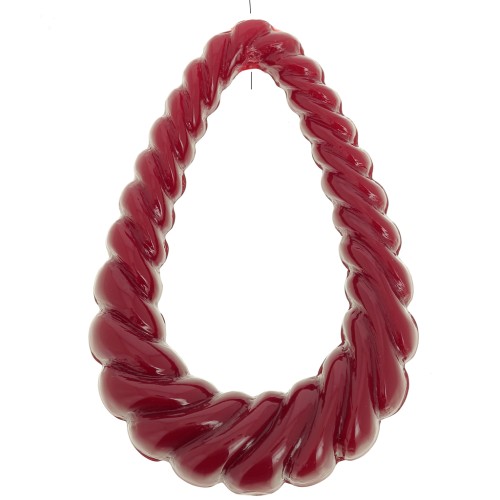 36x24.5mm Twisted hollow drop pendant in opaque resin - Burgundy x1