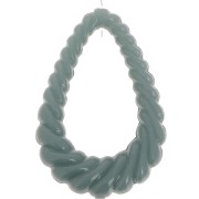 36x24.5mm Twisted hollow drop pendant in opaque resin - Celadon x1|raw }}