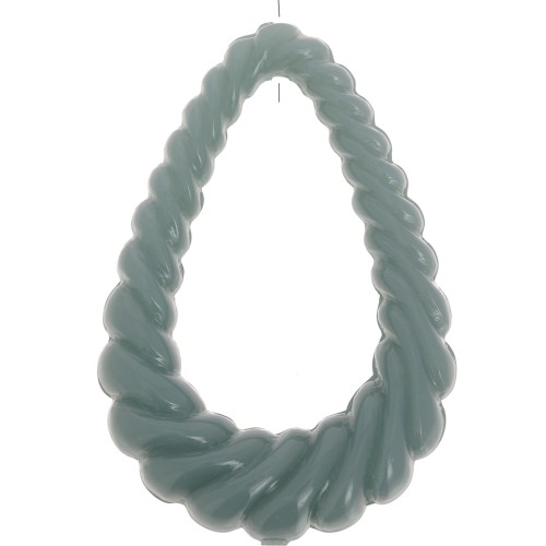 36x24.5mm Twisted hollow drop pendant in opaque resin - Celadon x1