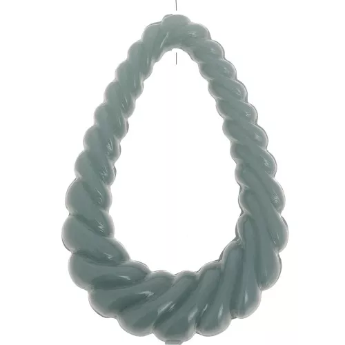 36x24.5mm Twisted hollow drop pendant in opaque resin - Celadon x1