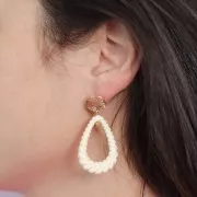 36x24.5mm Twisted hollow drop pendant in opaque resin - Celadon x1