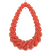 36x24.5mm Twisted hollow drop pendant in opaque resin - Terracotta x1