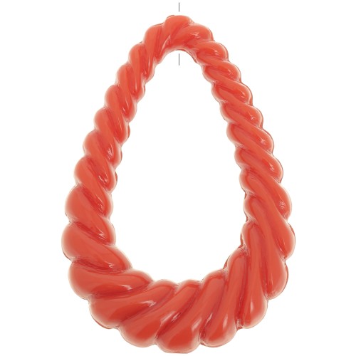 36x24.5mm Twisted hollow drop pendant in opaque resin - Terracotta x1