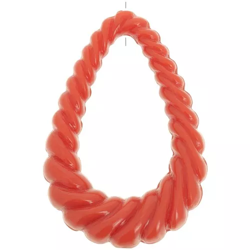 36x24.5mm Twisted hollow drop pendant in opaque resin - Terracotta x1