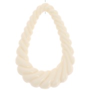 36x24.5mm Twisted hollow drop pendant in opaque resin - Ecru x1|raw }}