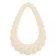 36x24.5mm Twisted hollow drop pendant in opaque resin - Ecru x1