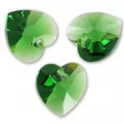 PureCrystal 6228 Heart 14,4x14mm Dark Moss Green x1