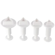 4 cookie cutters for polymer clay with piston - Triangle - 20-22-24-30 mm x1