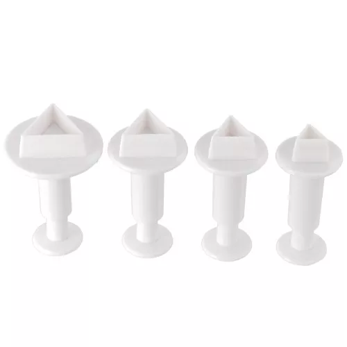 4 cookie cutters for polymer clay with piston - Triangle - 20-22-24-30 mm x1