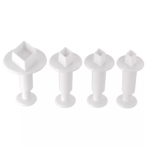 4 cookie cutters for polymer clay with piston - Losange - 20-22-24-32 mm x1