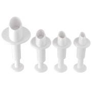 4 cookie cutters for polymer clay with piston - Oval - 19-21-23-33 mm x1|raw }}