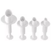 4 cookie cutters for polymer clay with piston - Oval - 19-21-23-33 mm x1