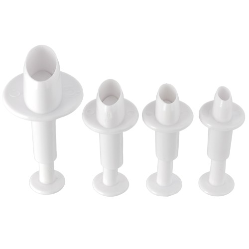 4 cookie cutters for polymer clay with piston - Oval - 19-21-23-33 mm x1