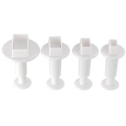 4 cookie cutters for polymer clay with piston - Rectangle - 20-22-24-32 mm x1