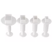 4 cookie cutters for polymer clay with piston - Rectangle - 20-22-24-32 mm x1